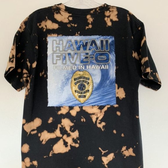 Hand Bleached Hawaii Five-O T-Shirt - Picture 2 of 3
